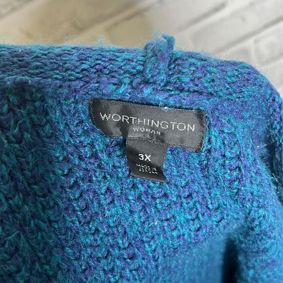 Worthington Cable Knit Sweater, Cowl Neck Short Sleeve Size 3X - Picture 5 of 6